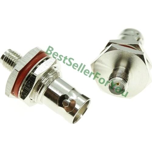 BNC female to SMA Female jack O-ring bulkhead panel mount connector Adapter