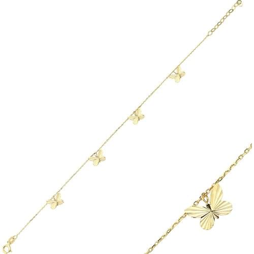 14k (585) Gold Adjustable Butterfly Bracelet