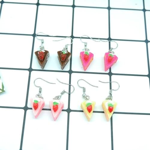 Strawberry Cake Earrings earring candy costume trendy Style woman girl Jewelry Drop shipping