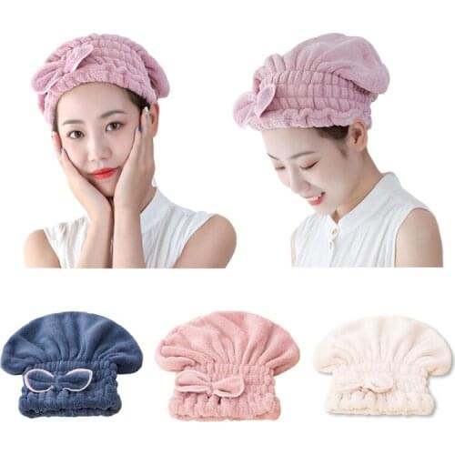 Microfiber Dry Hair Cap Shower Cap Thickening Coral Velvet Princess Hat Fast Super Absorbent