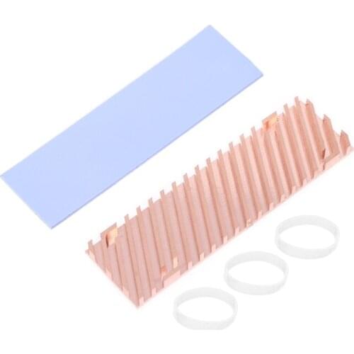 Ultra Thin Pure Copper Heatsink Cooler Heat Sink SSD Thermal Pad for M.2 2280 PCI-E NVME 1.5/2/3/4mm