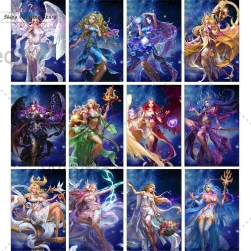 Magic Cartoon Goddess Diamond Art Painting 5D DIY Full Square/ Round Drill Diamond Embroidery Fairy Woman Cross Stitch Home Deco