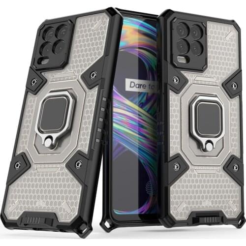 For OPPO Realme 8 Pro Case Hard transparent With Ring Armor Shockproof protective Back Cover case for Realme GT 8Pro FIND X3