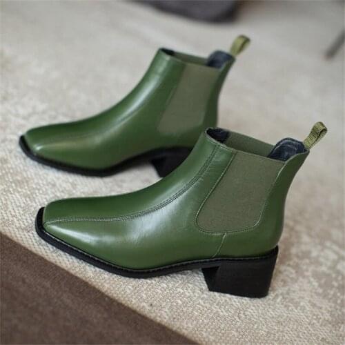 2020 Autumn Ankle Boots Designer British Style Chelsea Boots Ladies Low Heels Flats Shoes Female Slip-On Martin Elegant Booties