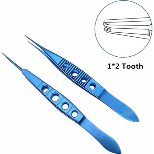 102mm Titanium Straight Toothed Forcep ophthalmic surgical instrument