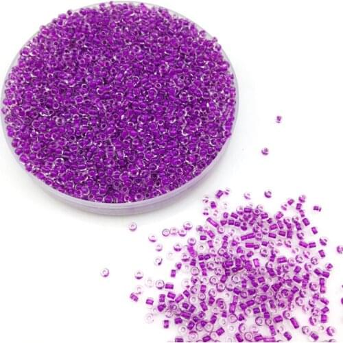 16g 1000pcs 2mm 12/0 Purple Clear Color Round Loose Spacer Beads Cezch Glass Seed Beads Handmade Jewelry Making DIY Garment Bead