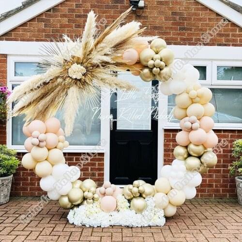 135pcs Natural White Gold Double Cream Peach Latex Globos Wedding Valentine Birthday Party Balloon Arch Garland Event Decoration