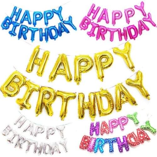 16 inch Kids Alphabet Air Balloons Baby Shower Supplies Letters HAPPY BIRTHDAY Foil Balloons Happy Birthday Party Decoration