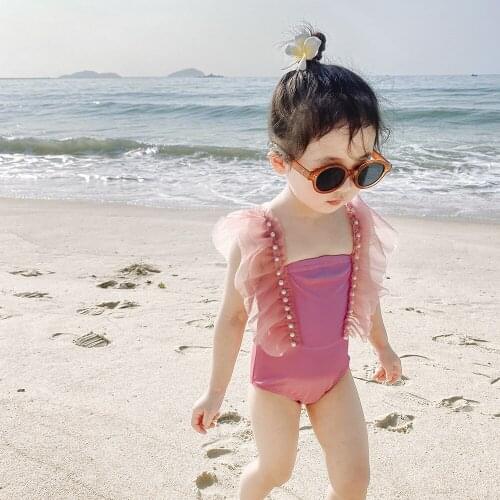 2021 New Toddler Infant Baby Girls Bikini Swimsuit Tutu Dress Children Girl One-piece Floral Swimwear Swimming Costume