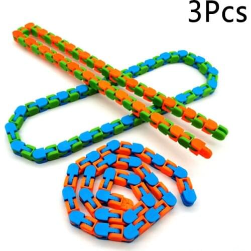 3Pcs/Set For Children Adult Funny Bike Chain Puzzle Game Decompression Toy Educatiaonal Toys Bracelet Snake Plastic Nice Gift
