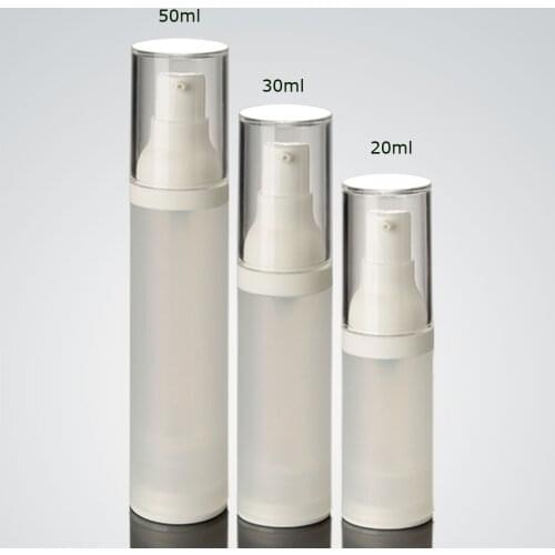 300pcs/lot 20ml 30ml 50ml Frosted Clear Plastic Bottles, Portable Empty Refillable Airless Pump Dispenser Bottle For Travel