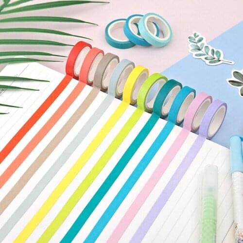 40Pcs/Set Basic Solid Color Washi Tape Rainbow Decorative Adhesive Tapes Masking Tape Sticker Scrapbook Diary Stationery