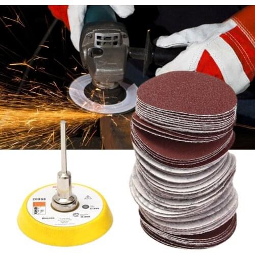 60Pcs/Set 100/240/600/800/1000/2000 Grits Sandpaper Set Round Polishing 2 Inch 50mm Sanding Papers for Furniture Renovation