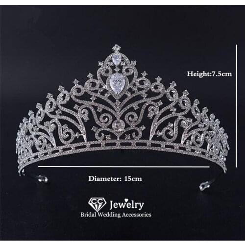 CC Tiara Crown Headband Hairband Baroque Style Wedding Hair Accessories for Women Bridal Hairwear Rhinestone Fine Jewelry HG624