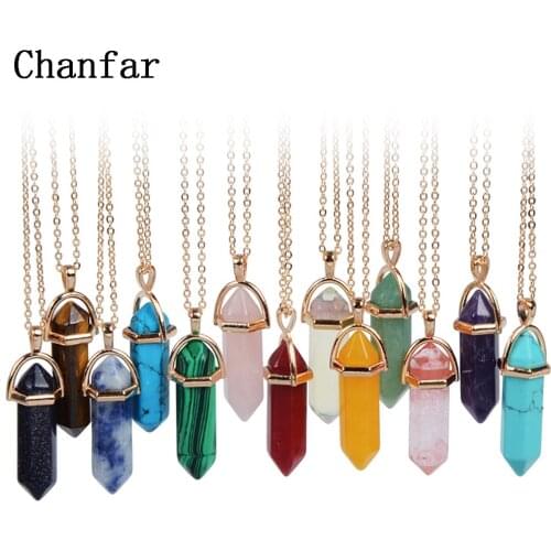 Chanfar Bullet Shape Natural Stone Necklaces Of Crystal Pendant Necklace Choker Necklace For Women Jewelry
