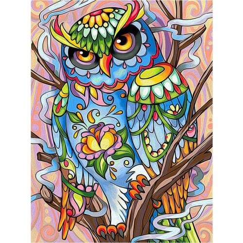 Color Floral Owl Diamond Painting Cartoon Animal Round Full Drill Nouveaute DIY Mosaic Embroidery Cross Stitch Christmas Picture