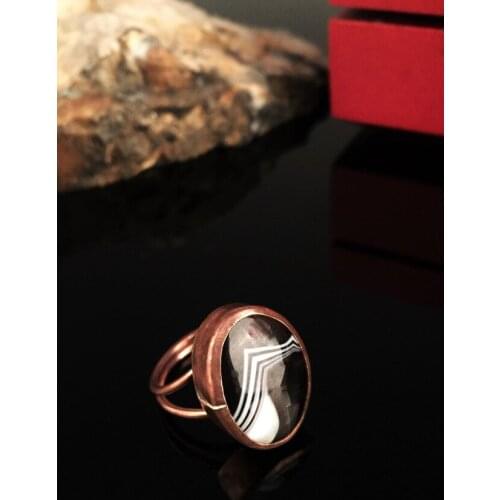 Dr Stone Natural Stone Women 'S Agate Stone Bronze Plated Ring XKRB69 372884562