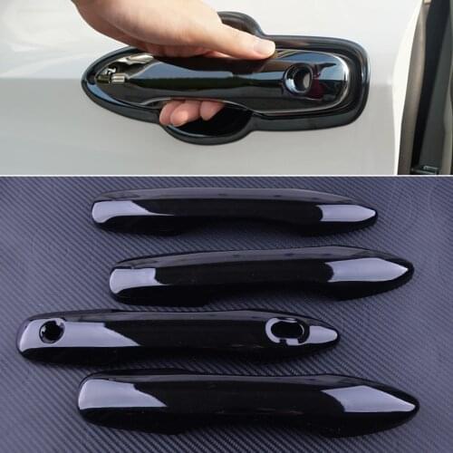 DWCX 4pcs ABS Glossy Black Exterior Door Handle Decorative Cover Trim Fit For Toyota Camry 2018