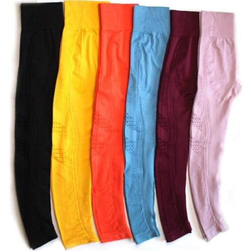 Fitness Pants Womens High Waist Tight Hip Lifting Running Net Hole Sport Capris Yoga Leggings