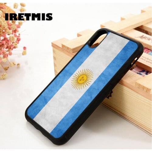 Iretmis 5 5S SE 6 6S Soft TPU Silicone phone case cover for iPhone 7 8 plus X Xs 11 Pro Max XR Argentina Flag