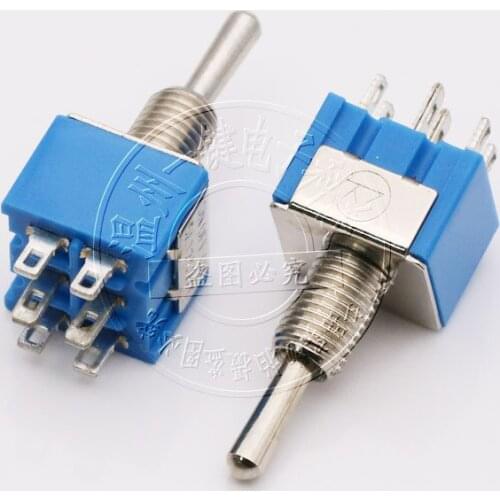 KNX-218 blue MTS-202 Double high current button Rocker switch pcb board connector 6 feet two gears