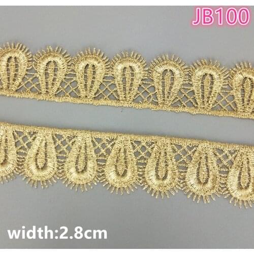2 yards 2.8cm wide tassel gold water soluble embroidery lace fabric lace necklace hair accessories lace trim JB100