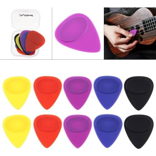 10pcs Lightweight Durable Portable Multicolor Acoustic Guitar Frosted Skidproof Picks Plectrums Mixed Sizes with Box