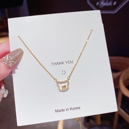 Cute Bear Pendant Necklaces Wholesale Letter M Mouse Cartoon Design Anime Clavicle Chain Titanium Steel Jewelry Wedding
