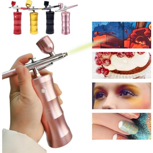 Cordless Airbrush Kit Portable Air brush Set ,Handheld Spray Gun for Cake Decorating Makeup Art Nail Drawing Painting Tattoo