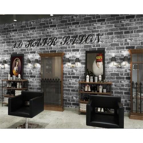 Beibehang Chinese retro imitation brick pattern wallpaper barber cloting store nohstalgic papel de parede wall papers home decor