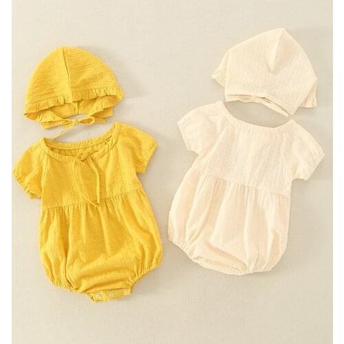 0-3Month Baby Newborn Photography Props Baby Hat Baby Girl Solid Cute Romper Bodysuits Outfit Photography Clothing