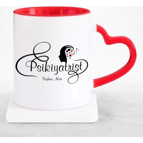 Personalized Professional Psychiatrist Red Heart Mug Cup-1