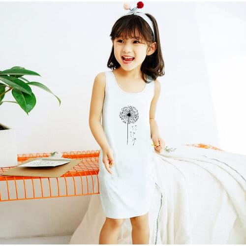 Latest Novelty Dandelion Printing Girls Dresses Kawaii Summer Dress Girl Cute Girls Clothes Girl Dress 2 3 4 5 6 7 8 9 Years Old