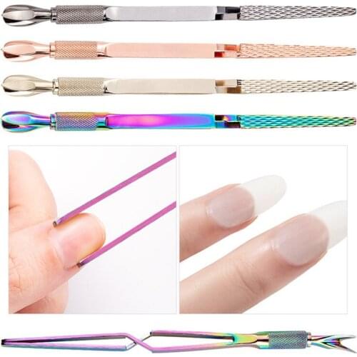 Nail Art Tweezers Stainless Steel Cross Action Tweezers Multifunctional Shaped Nail Clip Manicure Curve Nipper Nail Tools