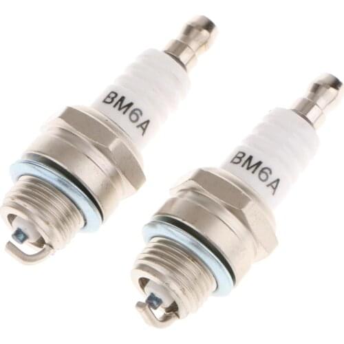 2PCS BM6A Spark Plug Glow Plug Standard Spark Plugs BM6A Small Engine for 2-Stroke Chainsaw Lawn Mower Strimmer M7/L7T/CJ8/1560