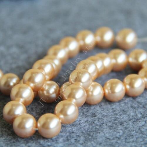 T8342 10mm Light Gold Glass pearl loose beads!Fit For Making Bracelet&Necklace DIY Jewelry Fashion beautiful beads wholesale