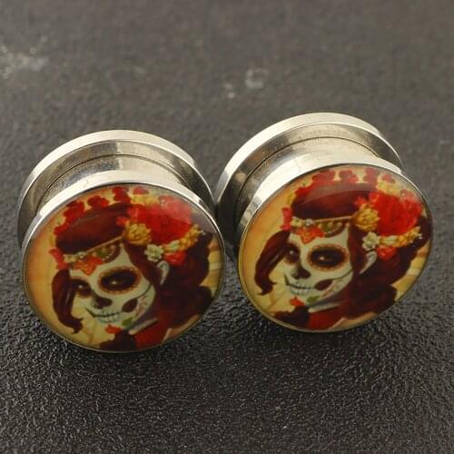 TIANCIFBYJS Ear Gauges Stainless Screw Flesh Tunnels Expander Earrings Body Piercing Jewelry Ear Lobe Stretchering Plugs 7 Sizes