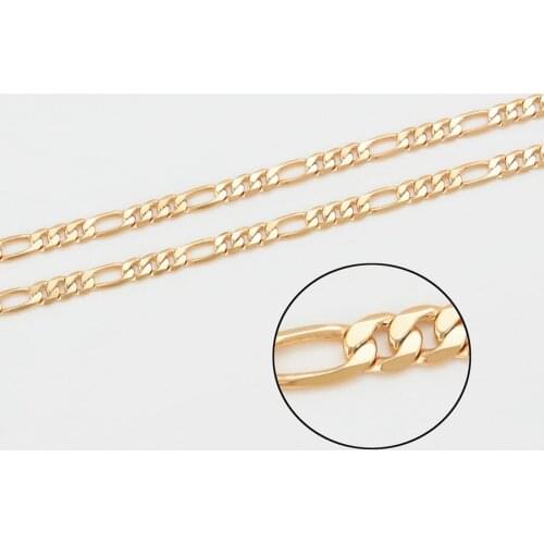 XP Jewelry --( 50cm 70cm * 4 mm) 18k Gold Plated Long Figaro 3:1 Necklaces for Men Women Fashion Jewelry Nickel free
