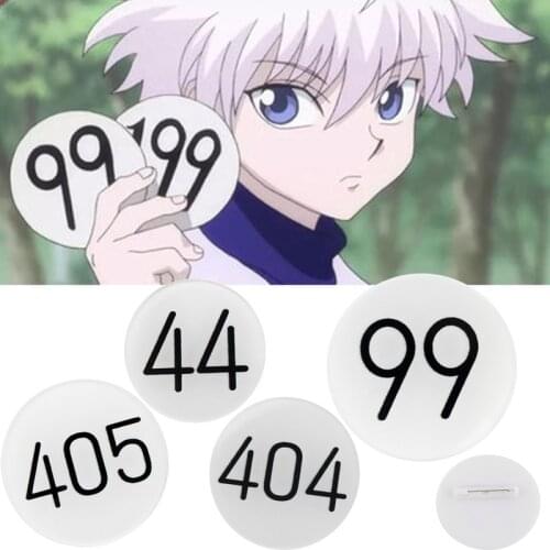 Hunter X Hunter Hisoka Testing Pin Badge Cosplay Anime Badges Kurapika Killua Hisoka Number Brooch Pins Badge Accessories Props