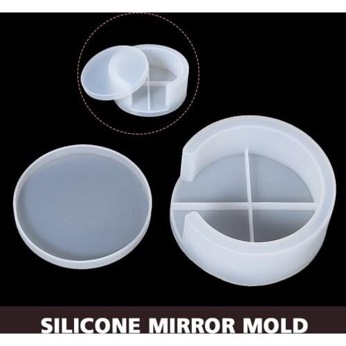 1pcs Clear Silicone Coaster Mat Box Mold DIY Coaster Storage Holder Mold Crystal Glass Epoxy Resin Casting Craft Tools