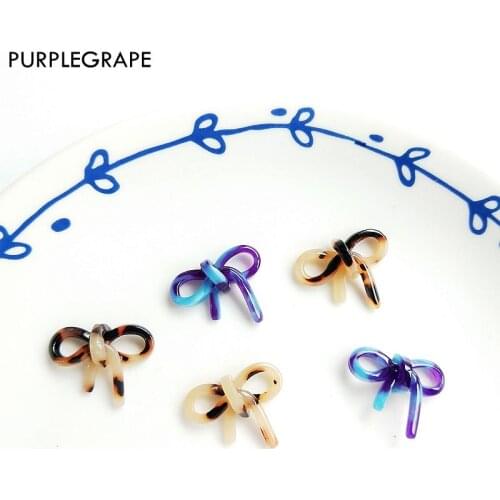 Acetate butterfly knot DIY earrings jewelry making materials hair accessories handmade fashion exquisite 2pcs