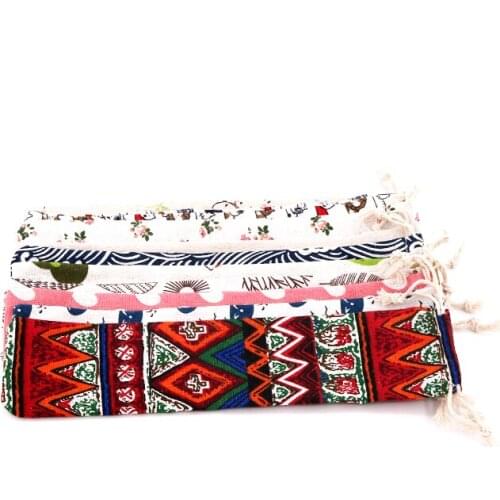 20Pcs cutlery Bundle cloth Chopsticks fork jewelry storage bag Travel portable cotton linen finishing pack home Writing brush