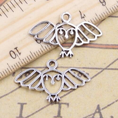20pcs Charms Expanded Wings Owl 18x29mm Tibetan Bronze Silver Color Pendants Antique Jewelry Making DIY Handmade Craft Pendant