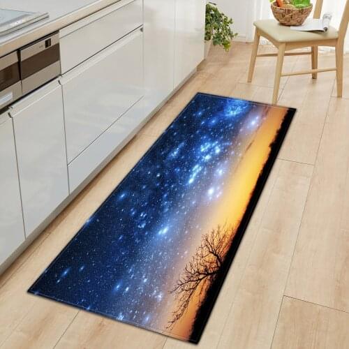 3d Starry sky Kitchen Mat Dirty-proof Long Carpet Hallway Doormat Living Room Floor Mat Non-slip Water Absorption Bathroom Rugs
