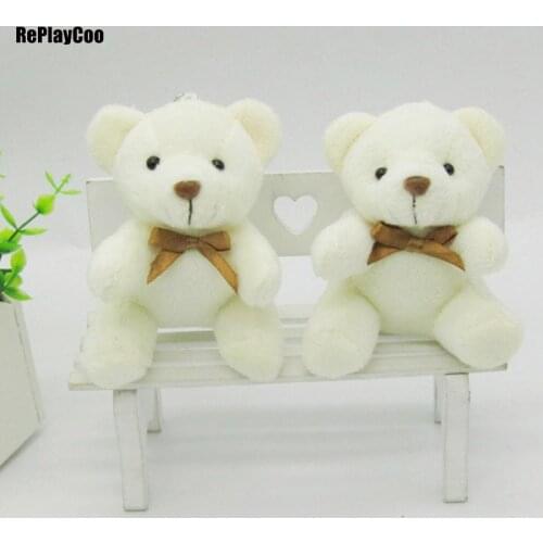 40Pcs/Lot Mini Teddy Bear Stuffed Plush Toys 10cm Small Bear Stuffed Toys pelucia Pendant Kids Birthday Gift Party Decor 0152