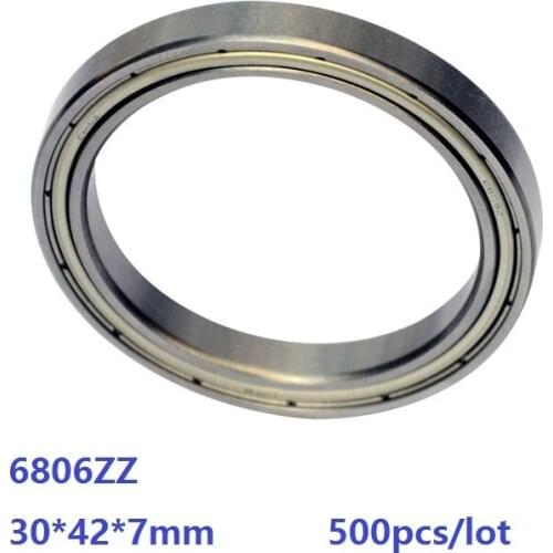 500pcs/lot 6806ZZ 6806 ZZ 30*42*7mm Deep Groove Ball Bearing Double metal cover Thin Wall Deep Groove Ball bearing 30×42×7mm