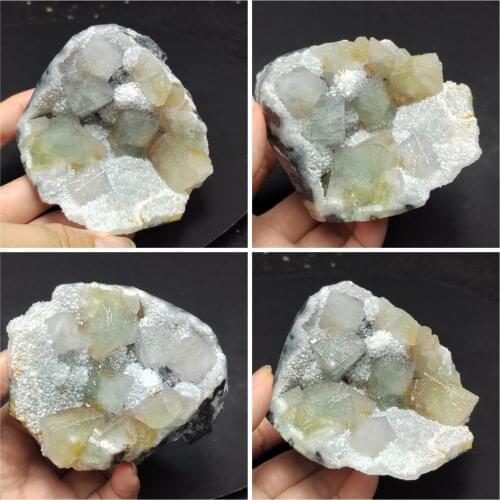 64.2-355.7gNatural rare fluorite and quartz mineral specimens energy healing crystal home decoration collection accessories