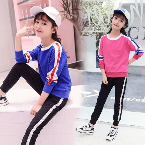 2021 Cool Spring Autumn Children Clothes Baby Girls Sweatshirts+ Pants Kids Teenagers Tracksuit Sport Suits Outwear High Quality