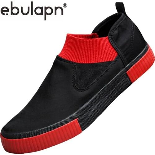 Ebulapn Brand Men Canvas Casual Shoes Korean Fashion Lazy Sneaker Loafers Breathable Mixed Colors Mens Vulcanized Flat M90084
