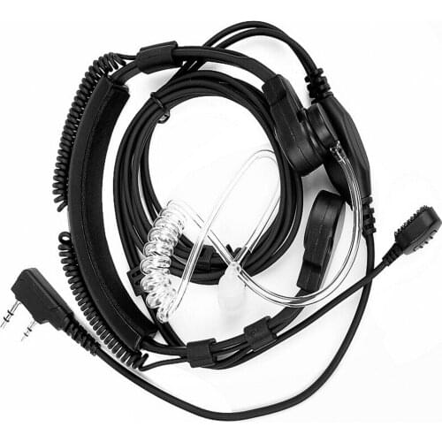 Flexible Throat Mic PTT Acoustic Air Tube Headset Earpiece For Kenwood PUXING Two Way Radio HYT TC286/386/2685/3865/6685/278